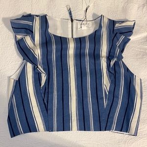 Blue and white striped top